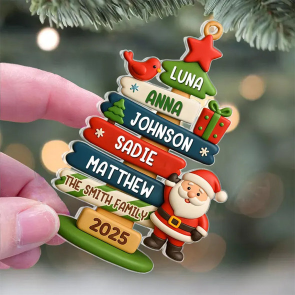 Cute Festive Christmas Tree Ornament With Santa