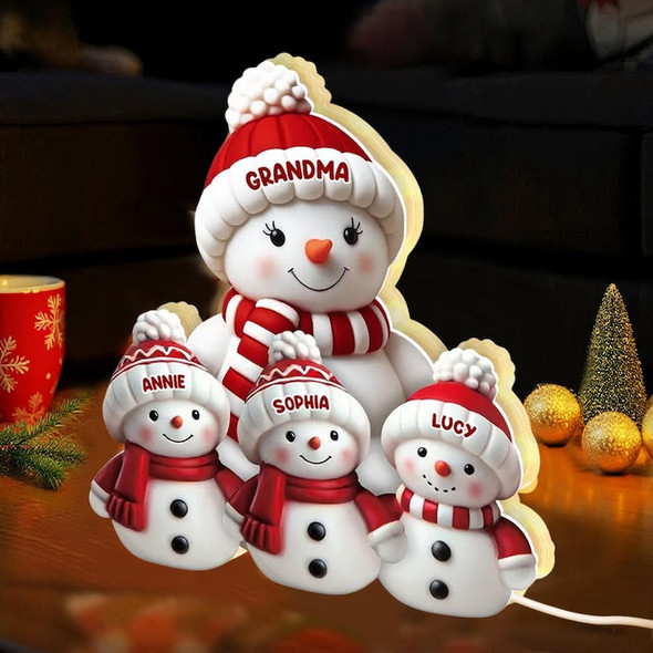 Personalized Snowman Family Christmas Light Box