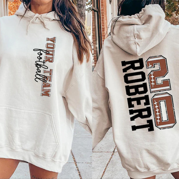 Football Mascot Name Sweatshirt With Kids Name & Number