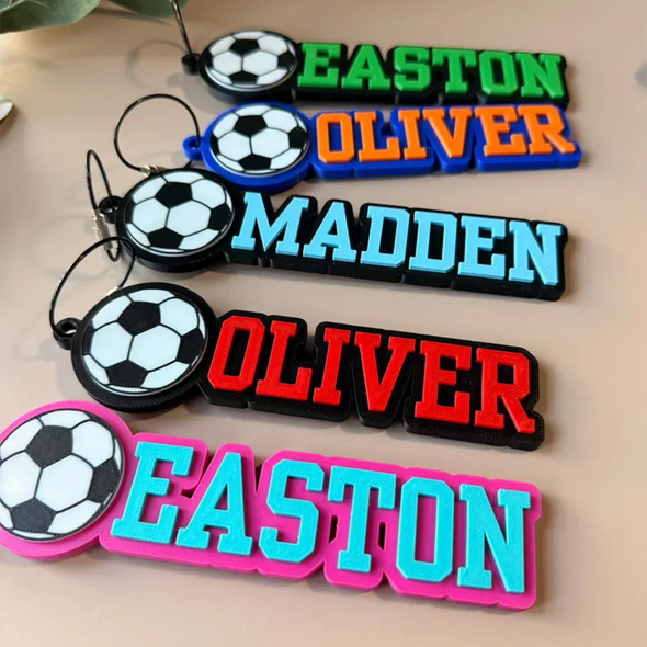 Personalized Soccer Football  Basketball  Name Keychain | Backpack Tags, Bag Tag