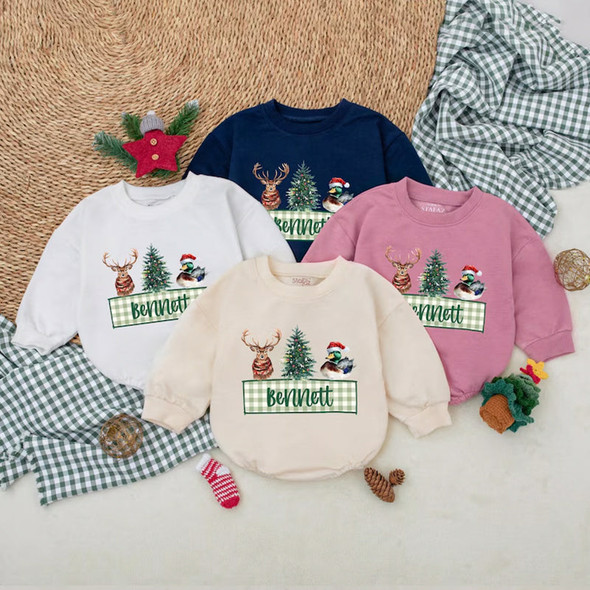 Personalized Christmas Mallard Duck Romper