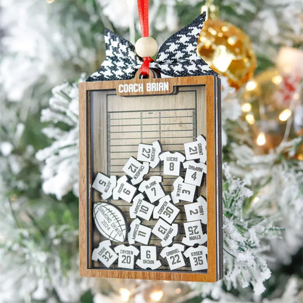 Personalized 4D Football Shaker Ornament, Custom Jersey's Name & Number