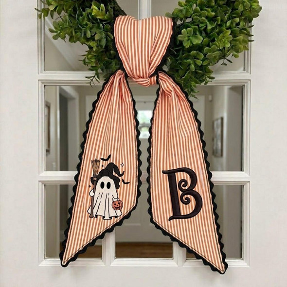 Custom Witch Ghost Halloween Wreath Sash