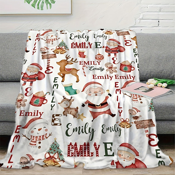 Personalized Christmas Santa Claus Blanket