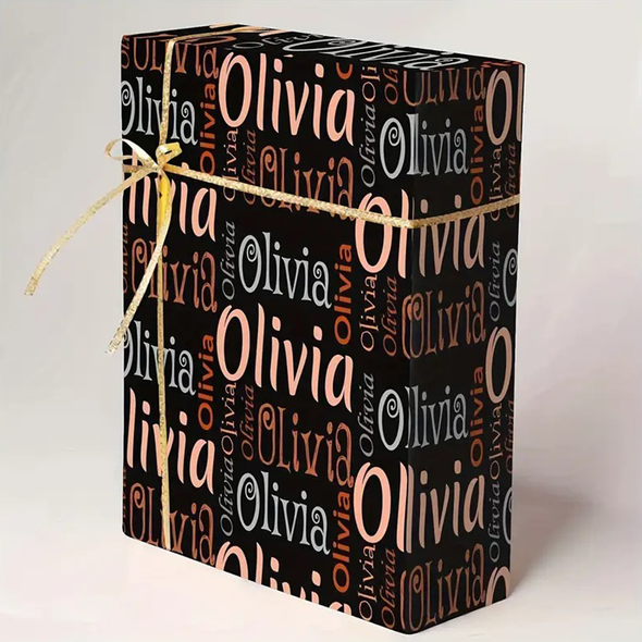 Customizable Name & Text Gift Wrap Paper