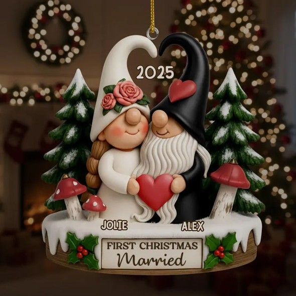 Custom Acrylic Christmas Couple Ornament 2025