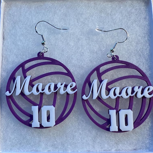 Custom Basketball Earrings - Personalized Name & Number