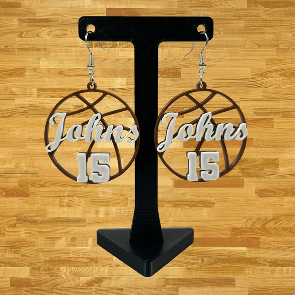 Custom Basketball Earrings - Personalized Name & Number