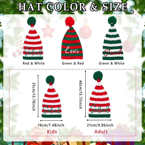Personalized Santa Hat with Name, Custom Embroidered Christmas Hat