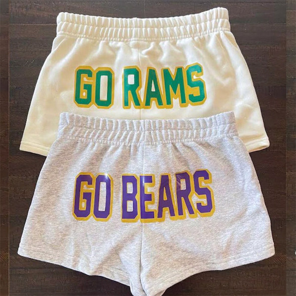 Custom college motto phrase gameday sweat shorts Graduation Gift