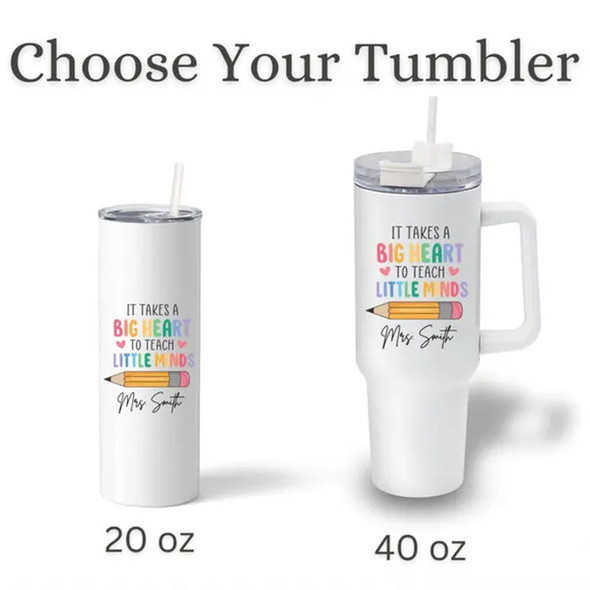 Custom Teacher Tumbler, Personalized 40oz Teacher Tumbler