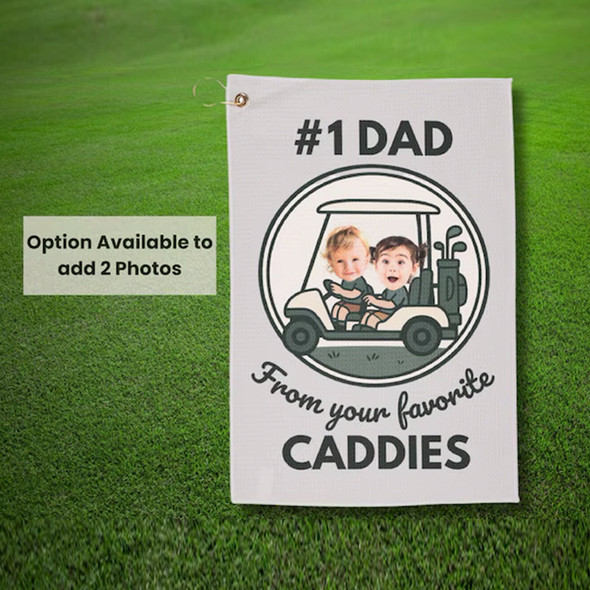 Personalized Custom Golf Towel for Dad with Child's Photo