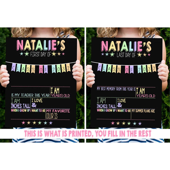 First Day of School Sign - Last Day of School Sign - Back To School Chalkboard