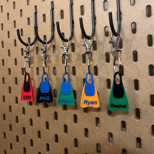 Personalized Swim Fins Keychain | Backpack Tags