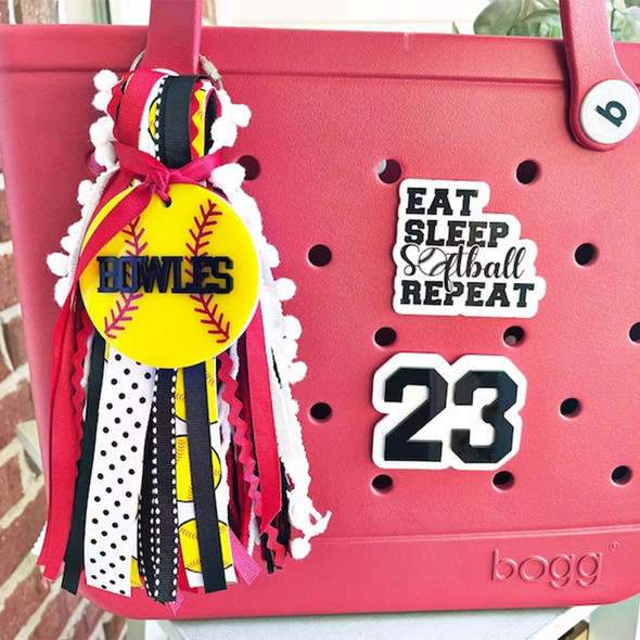 Softball  Baseball bag tag, bag charm,sports bag tag