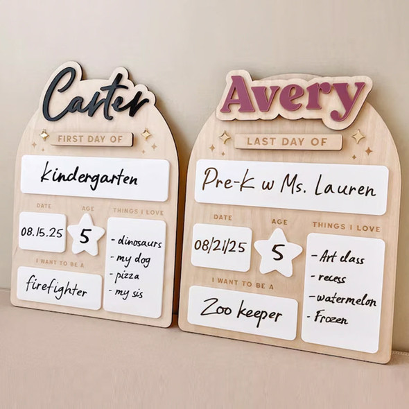 Personalized First Day of School Sign Reusable First Day of Preschool Sign
