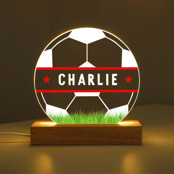 Personalised LED Football Lamp, Football Night Light Gift