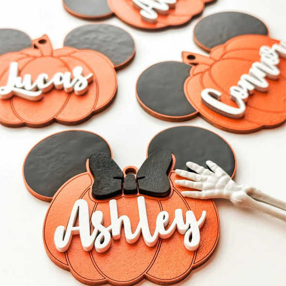 Pumpkin Mouse Name Tags Halloween Basket Tags