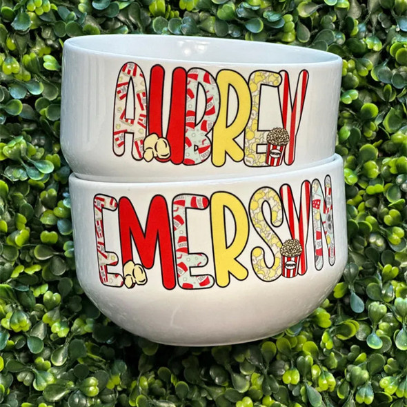 Personalized Popcorn Bowl | Custom Family Snack Bow