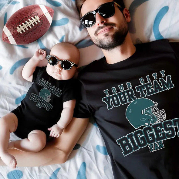 Football Biggest Fan Shirt, Custom Matching Tee