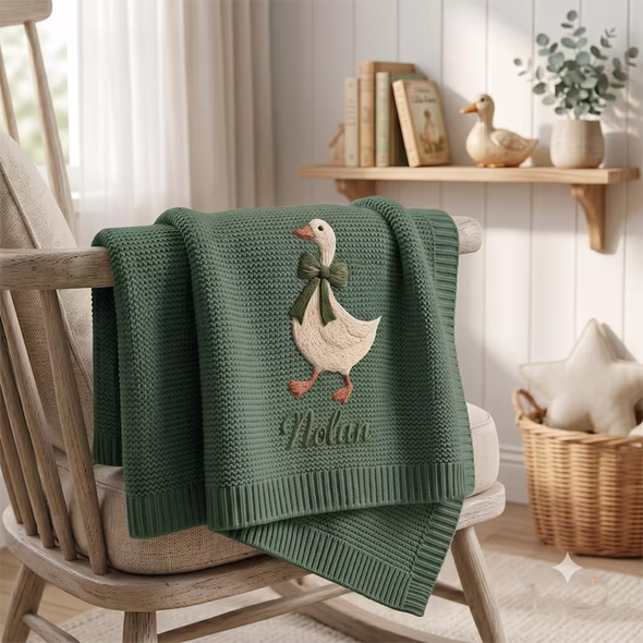Custom Goose Baby Blanket with Name