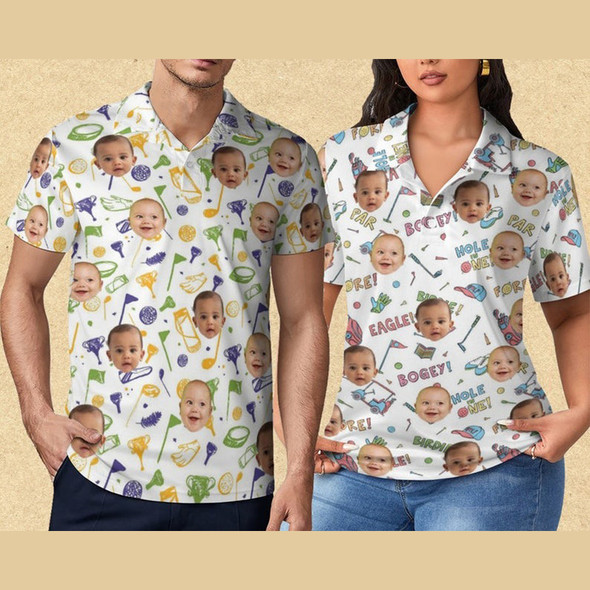 Custom Face Polo Shirt for Golfer???Face on shirt gifts for husband