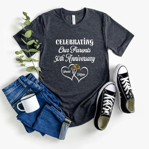Personalized Wedding Anniversary Shirt, Celebrating Our 50th Anniversary Shirt