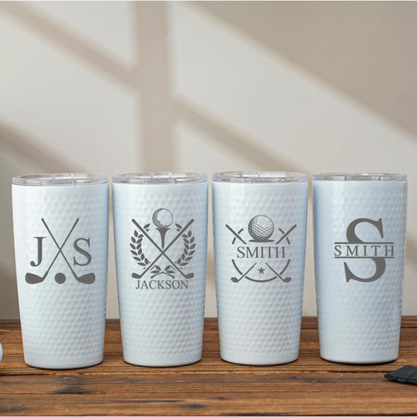 Personalized Golf Tumbler, 20oz Insulated Dimpled Golf Tumbler