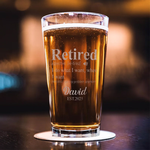 Personalized Retirement Definition Whiskey Glass