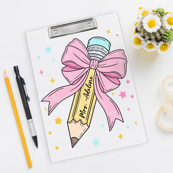 Personalized Teacher Gift, Acrylic Clipboard With Teacher Name