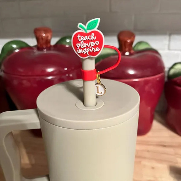 Straw topper, teacher gift, teach love inspire