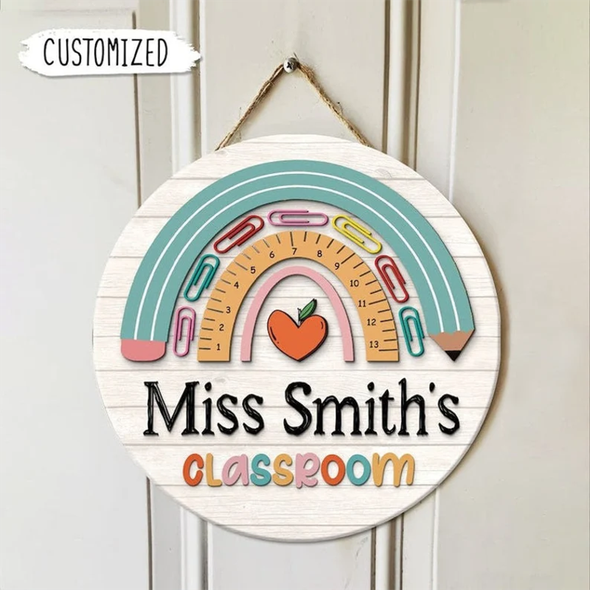 Personalized Teacher Door Sign, Teacher Name Sign