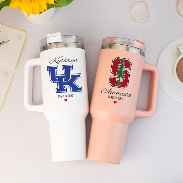 Personalised College Logo Tumbler,Custom University Logo Travel Cup,Graduation Gift