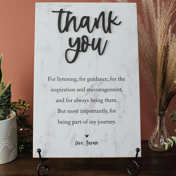 3D Custom Thank You Ceramic Tile Plaque With Stand, Thank You Mentor Sign