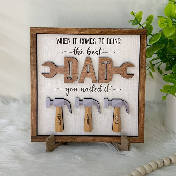 Personalized Father's Day Gift, The Best Dad Sign, Family Sign