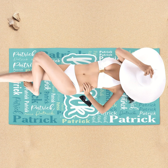 Custom Name Beach Towel Personalized Name Beach Towel