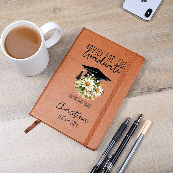 Graduation Gifts for Girls Personalized Leather Journal Advice for the Graduate Guest