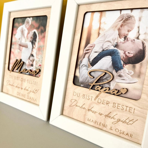 Birthday gift for dad - You're the best! Wooden picture with personalized engraving