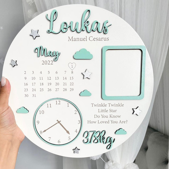 Baby Photo Keepsake Gift, Baby Birth Announcement, Newborn Gift