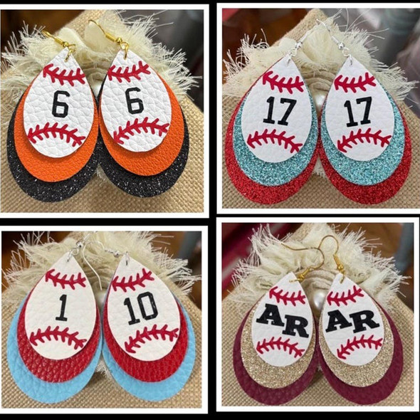 Custom baseball earrings, baseball gift, Game day earrings