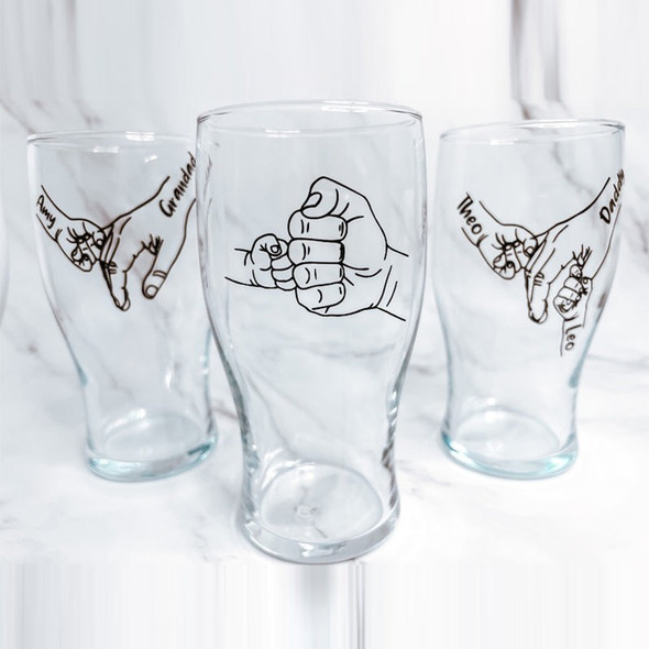 Fathers day personalised beer glass