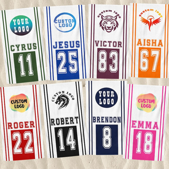 Custom School Logo Beach Towel,Sport Fan Gift