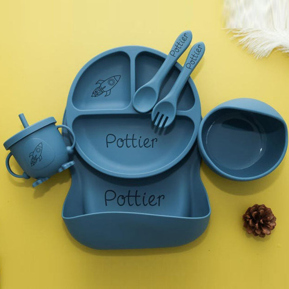 Personalized Silicone Baby Weaning Set | Engraved Silicone Bib