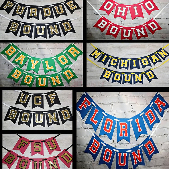 Custom College Bound Banner, Any School Banner, Graduation Gift