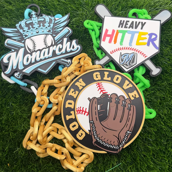 Custom Sports Turnover Chain, Oversized Medallion, Team mascot, Custom Colors