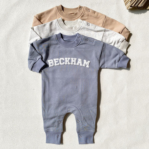 Custom Puff Name Baby Sweatshirt Bodysuit
