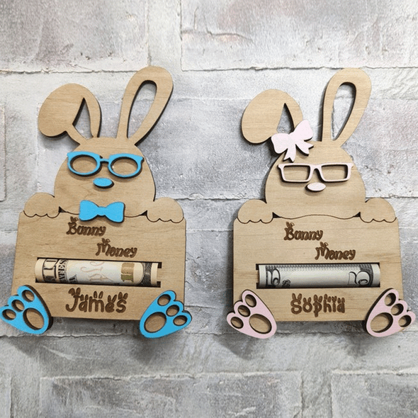 Custom Personalized Easter Bunny Money Holder