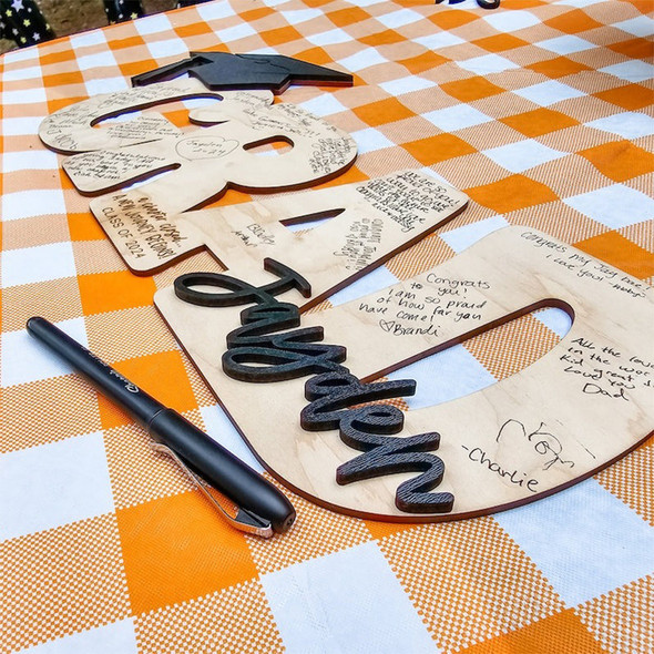 Personalized Grad Name Sign, 2025 Graduation Guestbook
