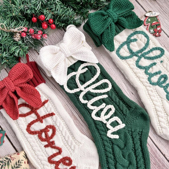 Cute Bow Personalized Christmas Stocking