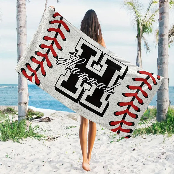 Themed Beach Towel - Personalized Name & Team Design-Customized Towel